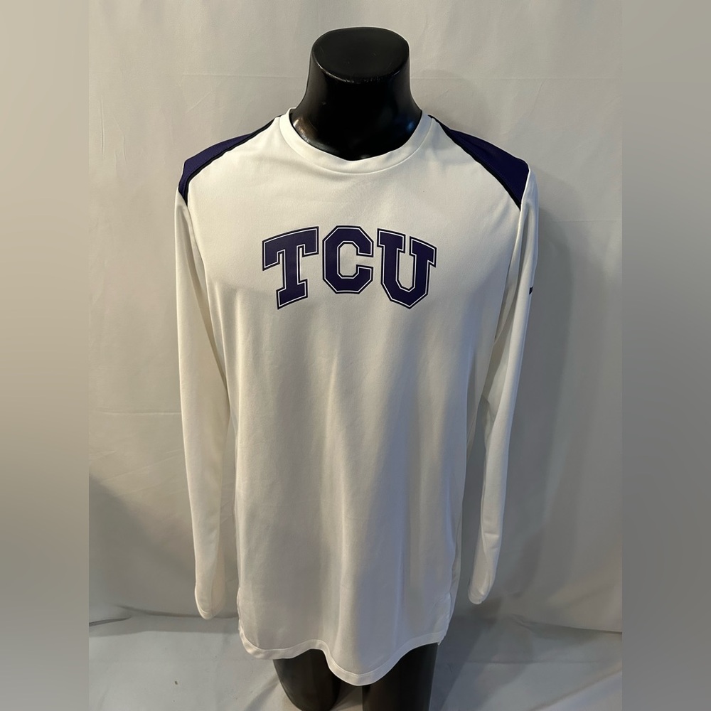 Texas Christian University Pullover Men Large 2X Long Nike Dri-Fit Long Sleeve